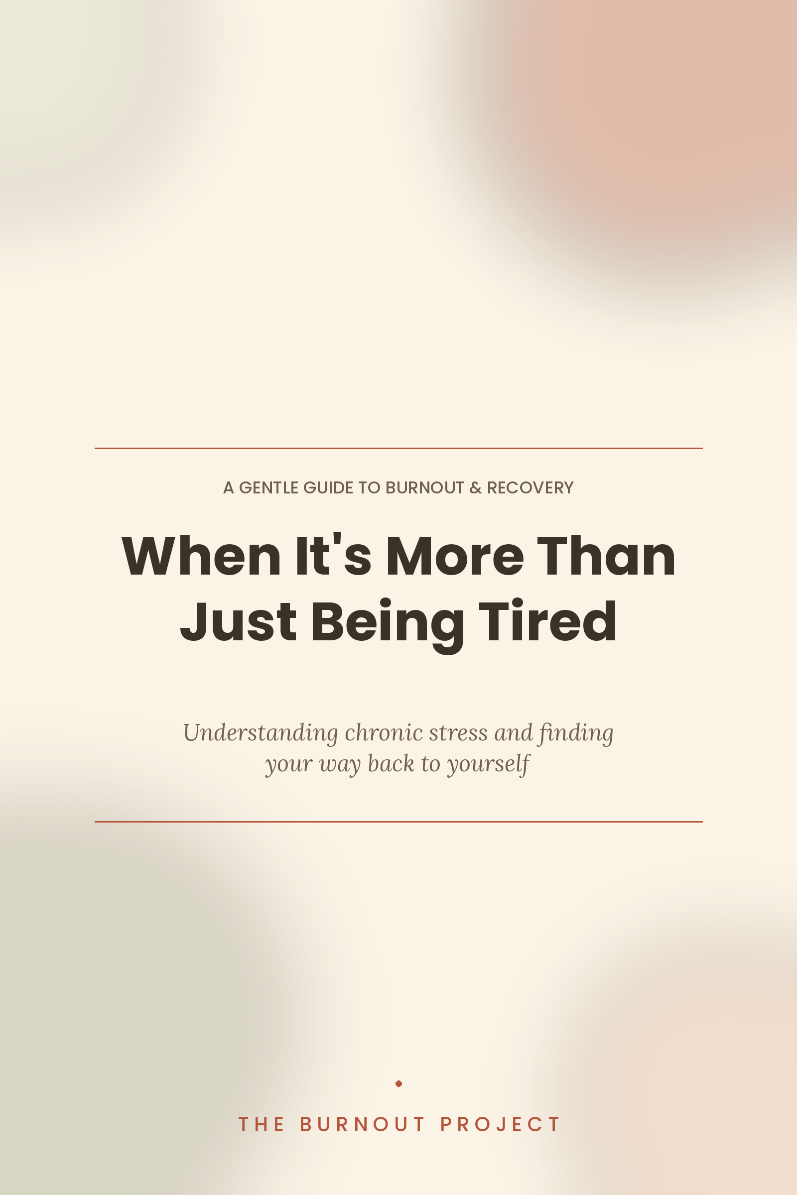 When It's More Than Just Being Tired